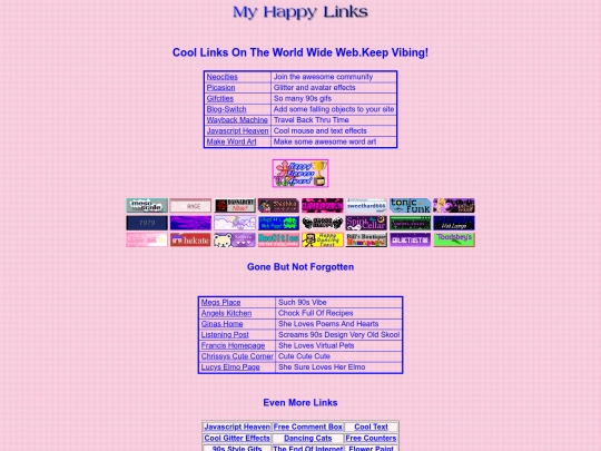 links screenshot