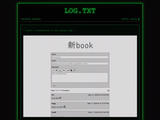 log screenshot
