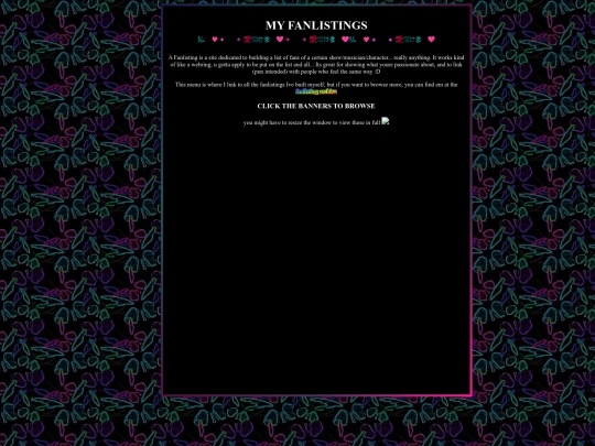 fanlistings/menu screenshot