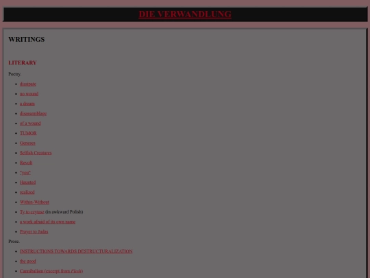 writings screenshot