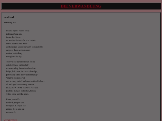 writings/realized screenshot