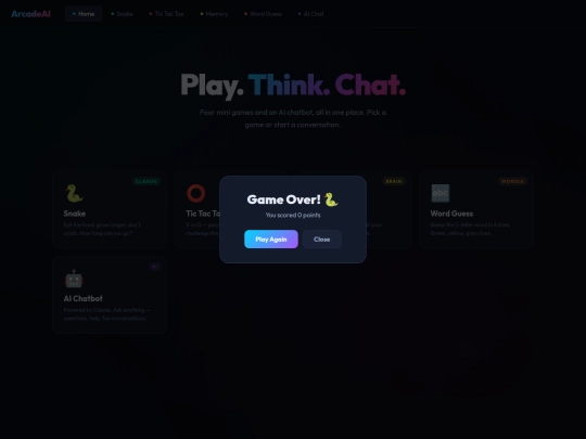 arcadeai screenshot