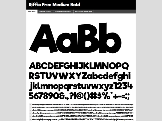 fonts/rifficfree-bold-demo screenshot