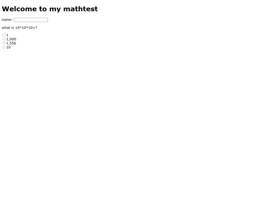 mathtest screenshot