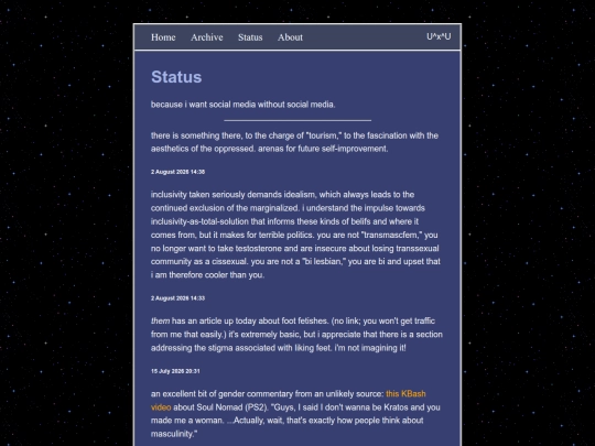 status screenshot