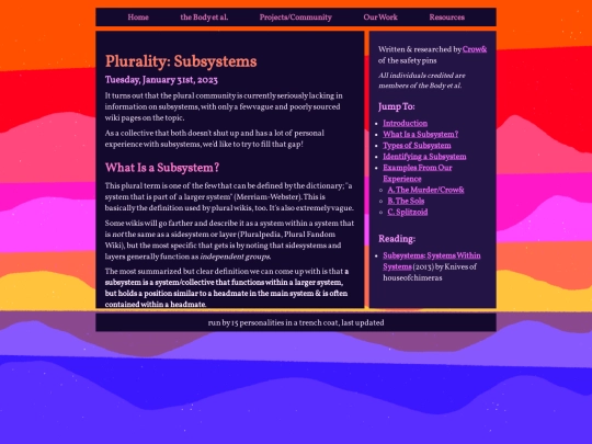 plurality/subsystems screenshot