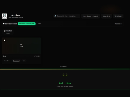 archives screenshot