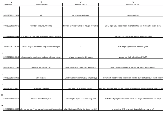 Form responses 1 screenshot
