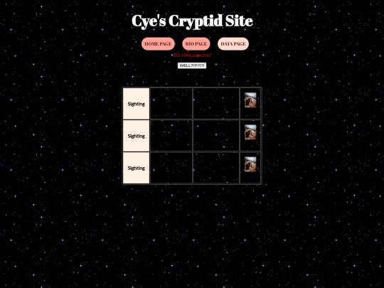 data screenshot