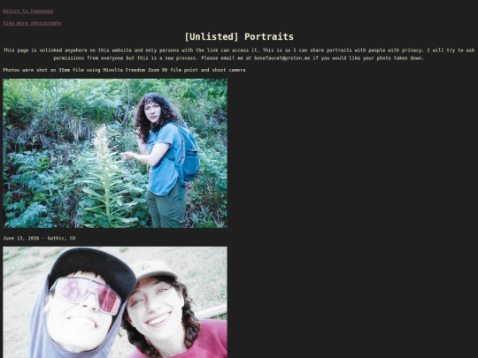 pages/unlisted/portraits screenshot