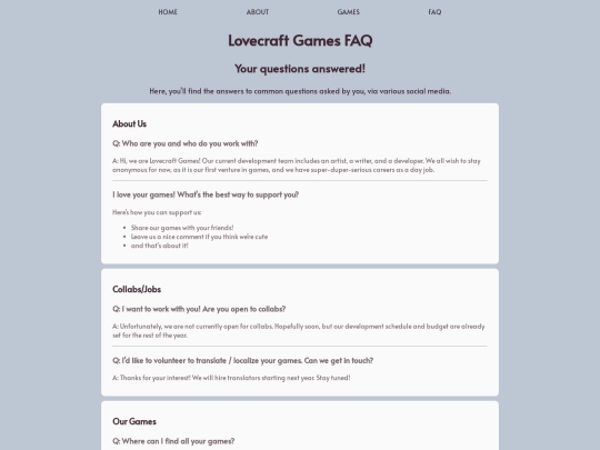 faq screenshot
