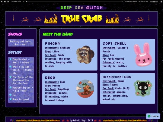 band-page screenshot