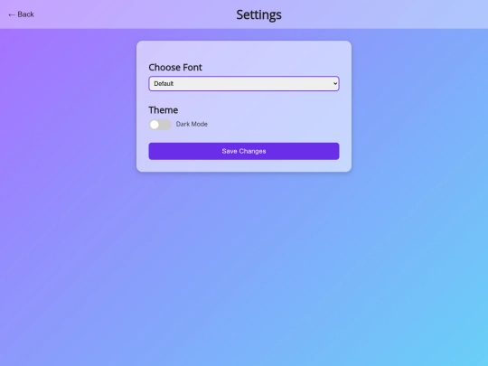 settings screenshot