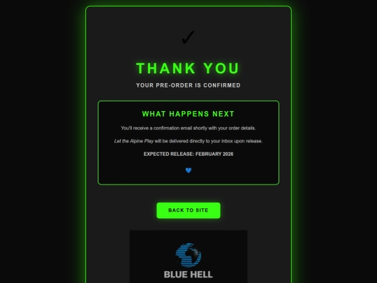 thankyou screenshot