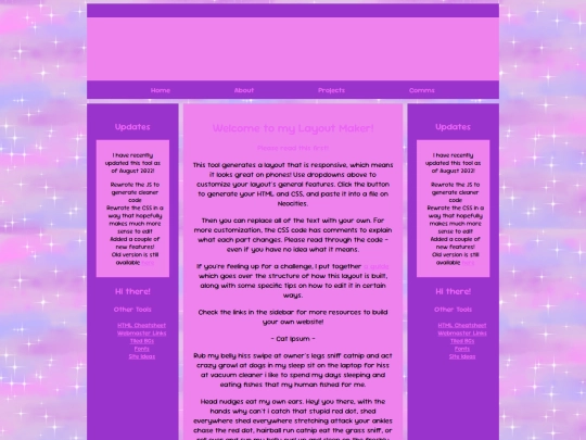 testingpage screenshot