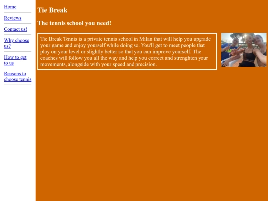 Tennis-webpage screenshot