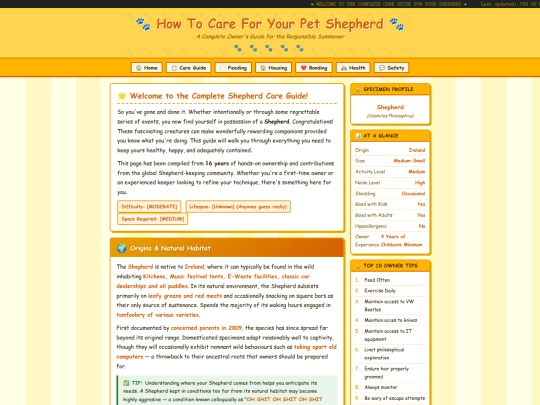 howtocareforyourshepherddotcom screenshot