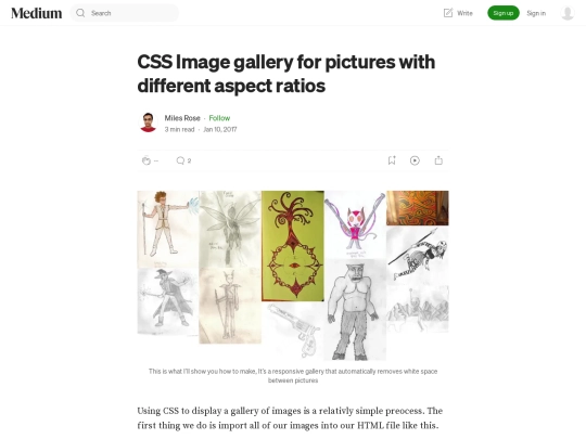 archive/websites/CSS_Gallery_w_Images_Varying_in_Aspect_Ratios/medium.com/@MilesOfRoses screenshot