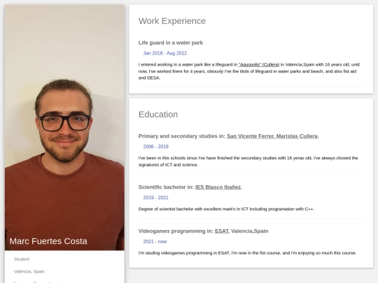 Recursos/CV screenshot