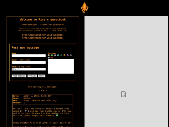 guestbook screenshot