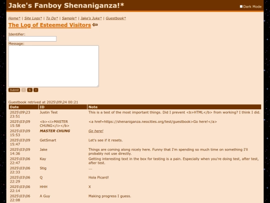test/guestbook screenshot
