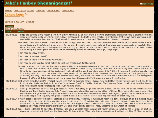 test/sitelogs screenshot