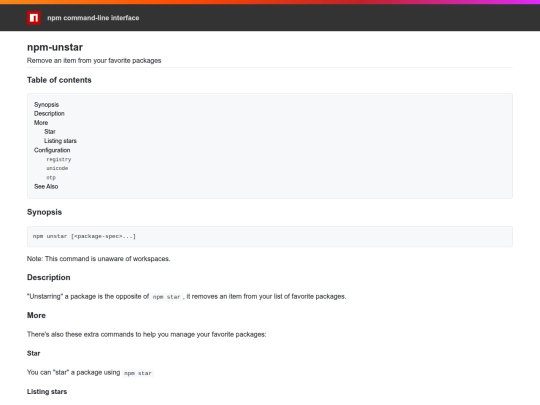 Dandylion's meadow/src-node/node_modules/npm/docs/output/commands/npm-unstar screenshot