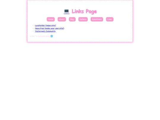 links screenshot
