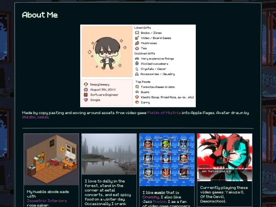 pages/about screenshot