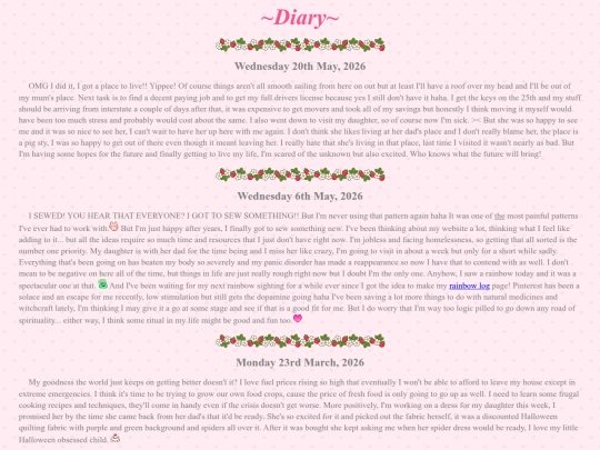 diary screenshot