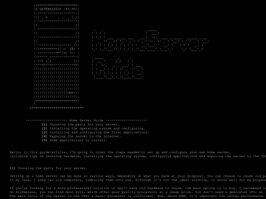 en/articles/homeserver_guide screenshot