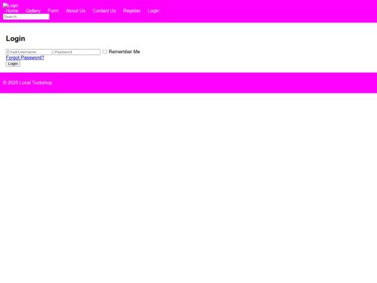 LoginPage screenshot