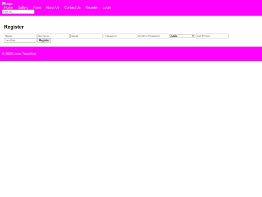 RegistrationPage screenshot