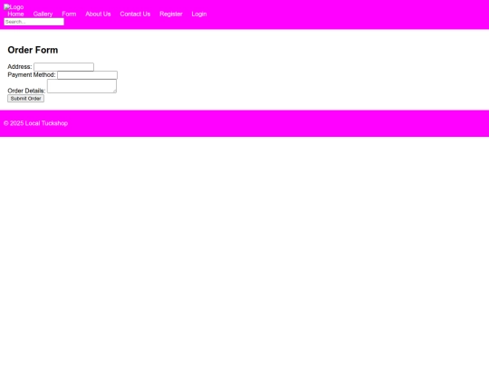 orderorEnrolment form screenshot