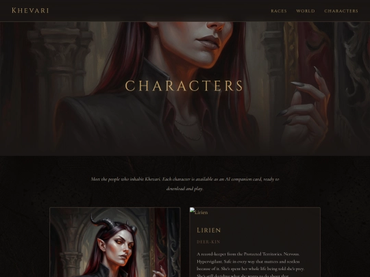 pages/characters screenshot