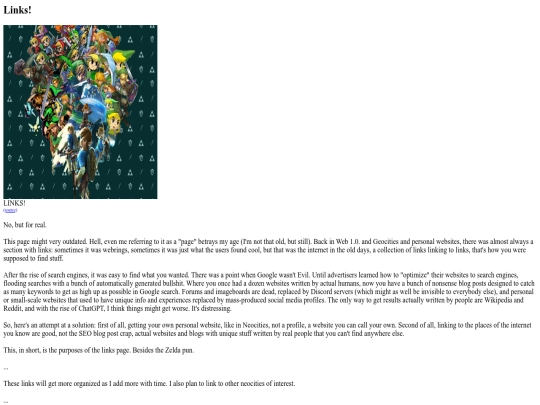 links screenshot