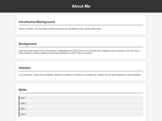 aboutme screenshot