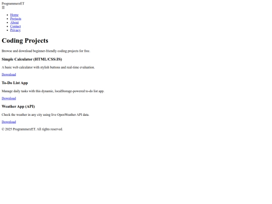 projects screenshot