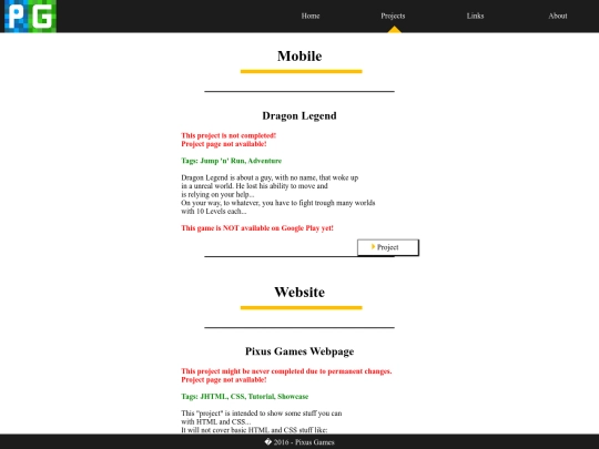 pages/projects screenshot