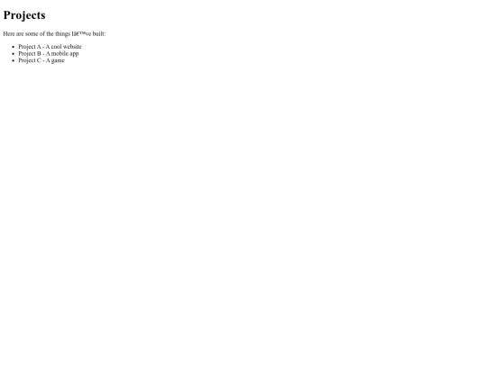 projects screenshot