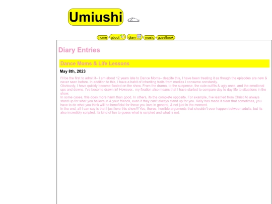 diary screenshot