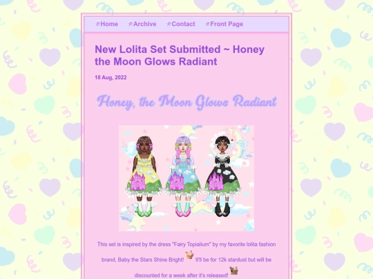 Blog/posts/2022-08-18-New-Lolita-Set-Submitted-~-Honey-the-Moon-Glows-Radiant screenshot