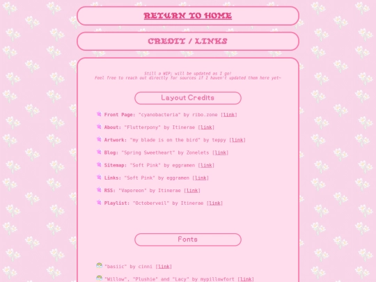 Links screenshot