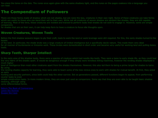 Weird/stories/WorldBuilding/companions screenshot