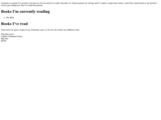 Literature screenshot