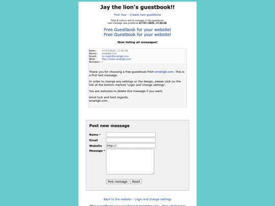 guestbook screenshot