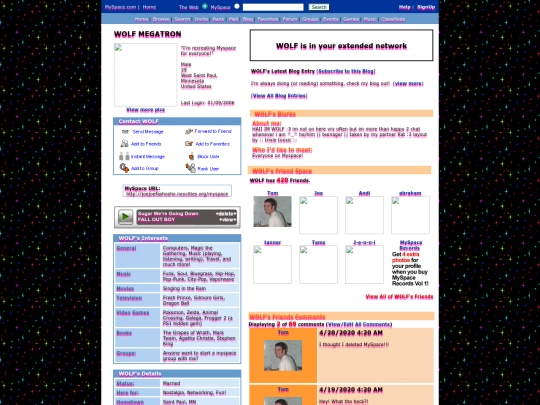 myspace screenshot