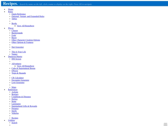 5etools/recipes screenshot