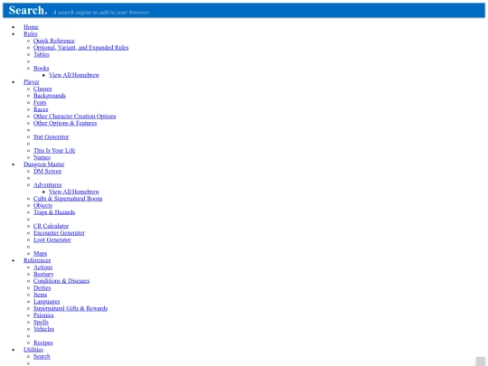 5etools/search screenshot