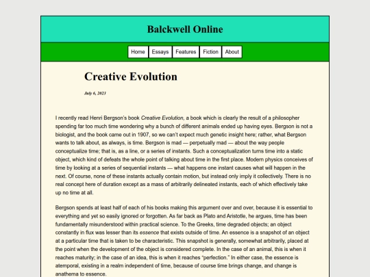 Essays/CreativeEvolution screenshot